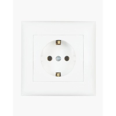 Розетка с заземлением IP20 белая Almera BATI