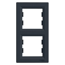 Рамка двухместная вертикальна  Schneider  ASFORA  EPH5810271 антрацит