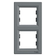 Рамка двухместная вертикальна  Schneider  ASFORA  EPH5810262  сталь