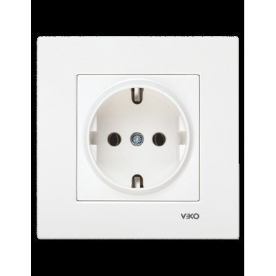 Розетка с заземлением белая VIKO Karre 90960008