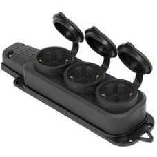 Розетка тройная каучук 1*16A IP44 BYES BY10-105