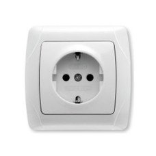 Розетка с заземлением белая глянцевая IP20 VIKO Carmen 90561008