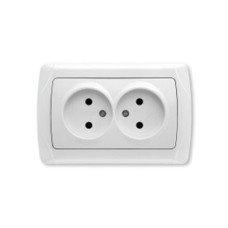 Розетка двойная без заземления белая глянцевая IP20 VIKO Carmen 90561055