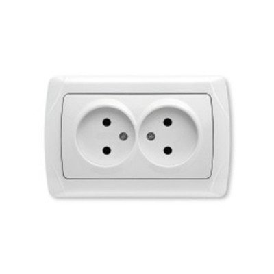 Розетка двойная без заземления белая глянцевая IP20 VIKO Carmen 90561055