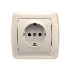 Розетка c заземлением крем глянцевая IP20 VIKO Carmen 90562008