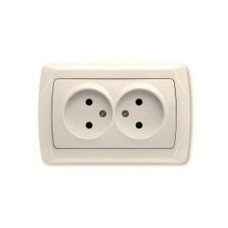 Розетка двойная без заземления крем глянцевая IP20 VIKO Carmen 90562055