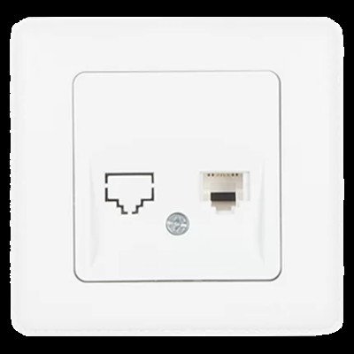 Розетка компьютерная CAT5E IP20 белая Almera DOGU