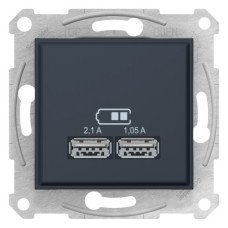 USB розетка Schneider SDN2710270 Sedna графит