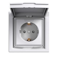 Розетка с заземлением с крышкой белая IP44 Schneider Asfora EPH3100321