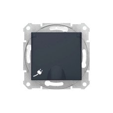 Розетка с/з с крышкой Schneider SDN3100370 IP44 графит