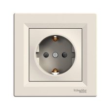 Розетка с заземлением и з/шторами IP20 Schneider ASFORA ЕРН2900223