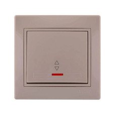 Выключатель проходной с подсветкой Lezard MIRA 701-0303-114 цвет кремовый