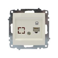 Розетка одинарная компьютерная cat. 6 Zena  крем 500-010300-247