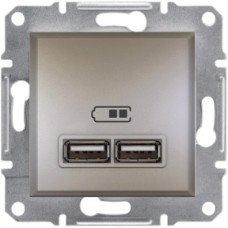 Розетка USB  2,1A  Asfora бронза