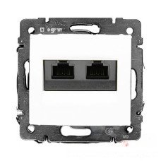 Механизм розетки 2хRJ45 UTP категории 5е на захв., белая Legrand Valena 774231