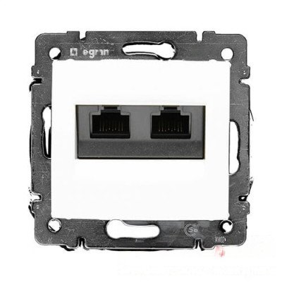 Механизм розетки 2хRJ45 UTP категории 5е на захв., белая Legrand Valena 774231