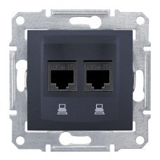 Розетка компьютерная двойная SDN4400170 графит