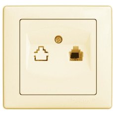 Розетка DELUX WEGA 9034 телефонная, крем