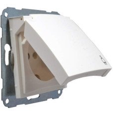 Розетка с заземлением и крышкой Hager Fiorena белая 22001302