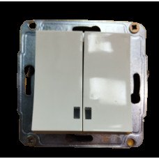 Выключатель двойной с подсветкой QSD 5533 крем