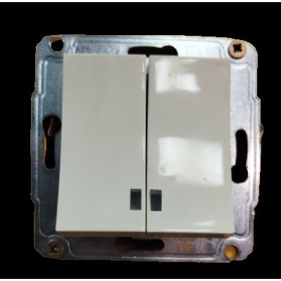 Выключатель двойной с подсветкой QSD 5533 крем