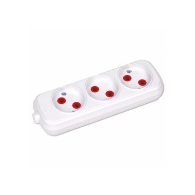 Колодка 3 гнезда, ТМ: EMP, Цвет: Белый, 250V/10A