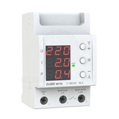 Многофункциональное реле ZUBR 50А MF50. Реле напряжения